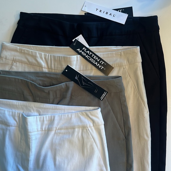 Tribal white stretch “Audrey” capri/zip at knee-hip pockets-NWT - Picture 16 of 16